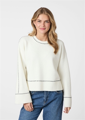 Roeme knit stitch bluse Offwhite Neo Noir 